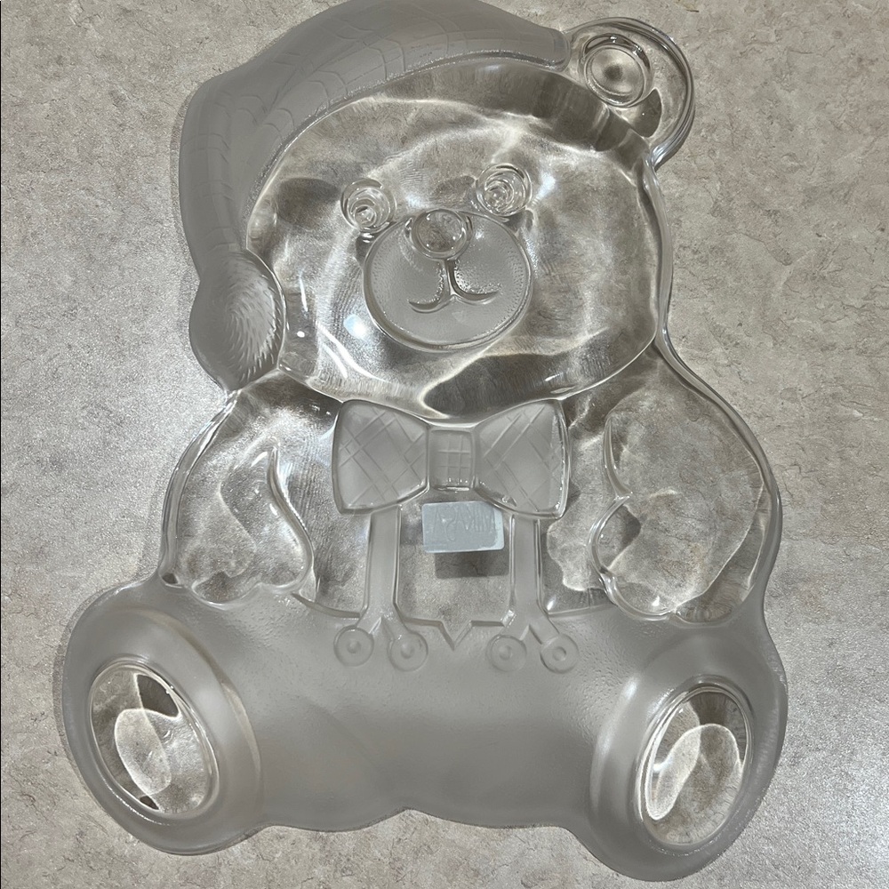 Vintage Mikasa "Holiday Bear" Crystal Serving Platter - Picture 4 of 5